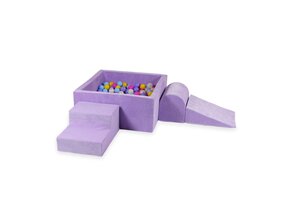 Foam speelset paars - ballenbak & 400 paars gele ballen