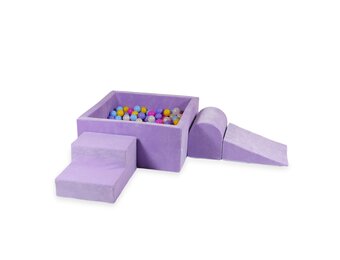 Foam speelset paars - ballenbak & 400 paars gele ballen