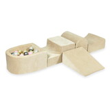 Foam speelset beige met heuvel, ballenbak & 100 goud roze ballen