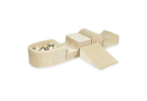 Foam speelset beige met heuvel, ballenbak & 100 goud roze ballen