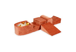 Foam speelset terra met heuvel, ballenbak & 100 goud gele ballen