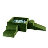 Foam speelset groen - ballenbak & 400 grijs blauwe ballen