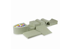 Foam speelset mint - ballenbak & 100 blauw roze ballen - 7-delig