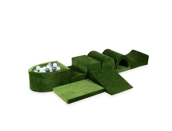 Foam speelset groen - ballenbak & 100 grijstint ballen - 7-delig