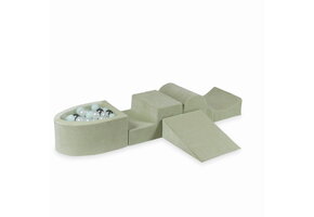 Foam speelset mint met heuvel, ballenbak & 100 grijstint ballen