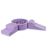 Foam speelset - paars - ballenbak rond & 200 blauw paarse ballen