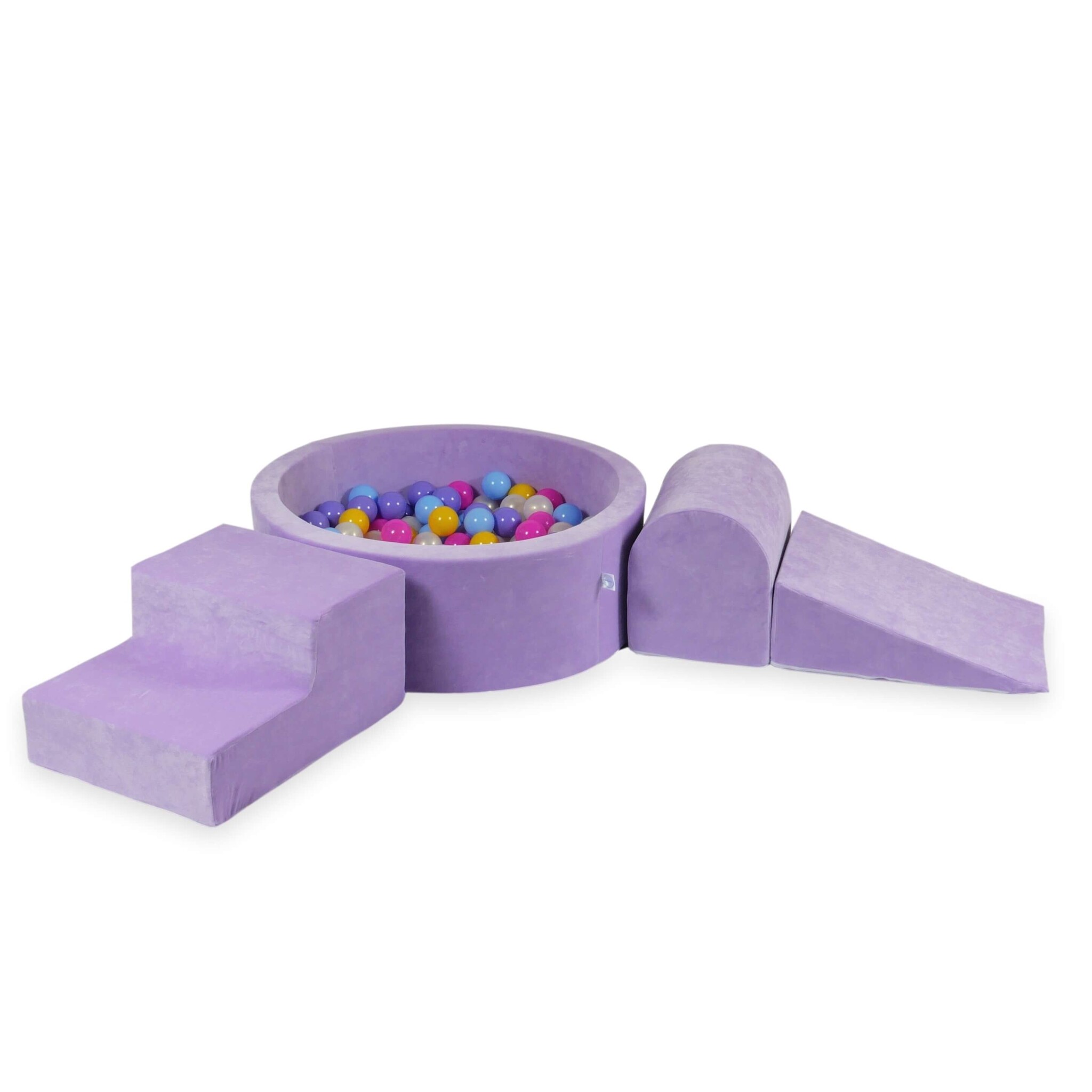 Foam speelset - paars - ballenbak rond & 200 blauw paarse ballen