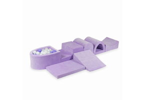 Foam speelset paars - ballenbak & 100 paars grijze ballen - 7-delig