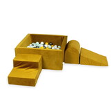 Foam speelset goud - ballenbak & 400 geel blauwe ballen