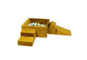 Foam speelset goud - ballenbak & 400 geel blauwe ballen