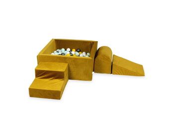 Foam speelset goud - ballenbak & 400 geel blauwe ballen