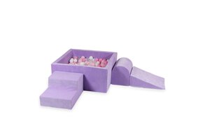 Foam speelset paars - ballenbak & 400 wit roze ballen