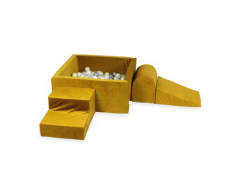 Foam speelset goud - ballenbak & 400 grijstint ballen