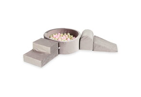 Foam speelset - lila - ballenbak rond & 200 beige roze ballen