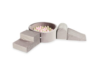Foam speelset - lila - ballenbak rond & 200 beige roze ballen