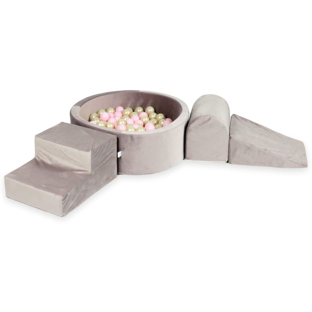 Foam speelset - lila - ballenbak rond & 200 beige roze ballen