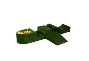 Foam speelset groen met brug, ballenbak & 100 goud gele ballen