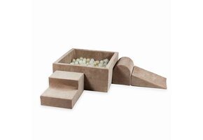 Foam speelset bruin - ballenbak & 400 transparante ballen