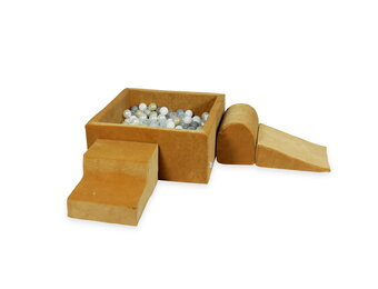 Foam speelset caramel - ballenbak & 400 grijstint ballen
