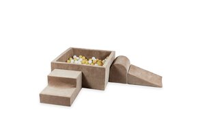 Foam speelset bruin - ballenbak & 400 wit gele ballen