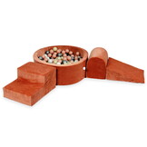 Foam speelset - terra - ballenbak rond & 200 goud roze ballen