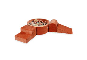 Foam speelset - terra - ballenbak rond & 200 goud roze ballen