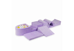 Foam speelset paars - ballenbak & 100 wit gele ballen - 7-delig