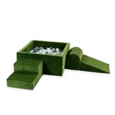 Foam speelset groen - ballenbak & 400 grijs blauwe ballen