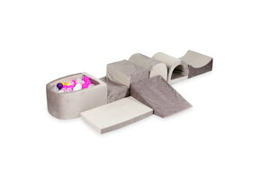 Foam speelset lila - ballenbak & 100 geel roze ballen - 7-delig