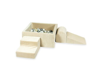 Foam speelset beige - ballenbak & 400 grijstint ballen