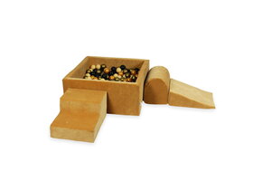 Foam speelset caramel - ballenbak & 400 goud zwarte ballen