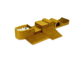 Foam speelset goud - ballenbak & 100 grijstint ballen - 7-delig