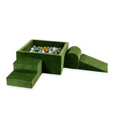 Foam speelset groen - ballenbak & 400 goud blauwe ballen