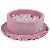Speelnest - lichtroze - velvet - rond - Ø 100 cm