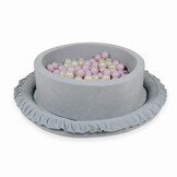 Speelnest - lichtgrijs - velvet - rond - Ø 120 cm