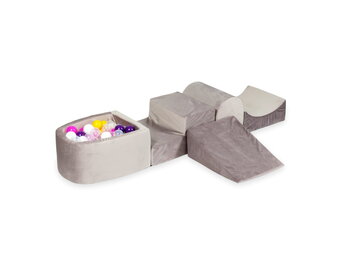 Foam speelset lila met heuvel, ballenbak & 100 paars gele ballen