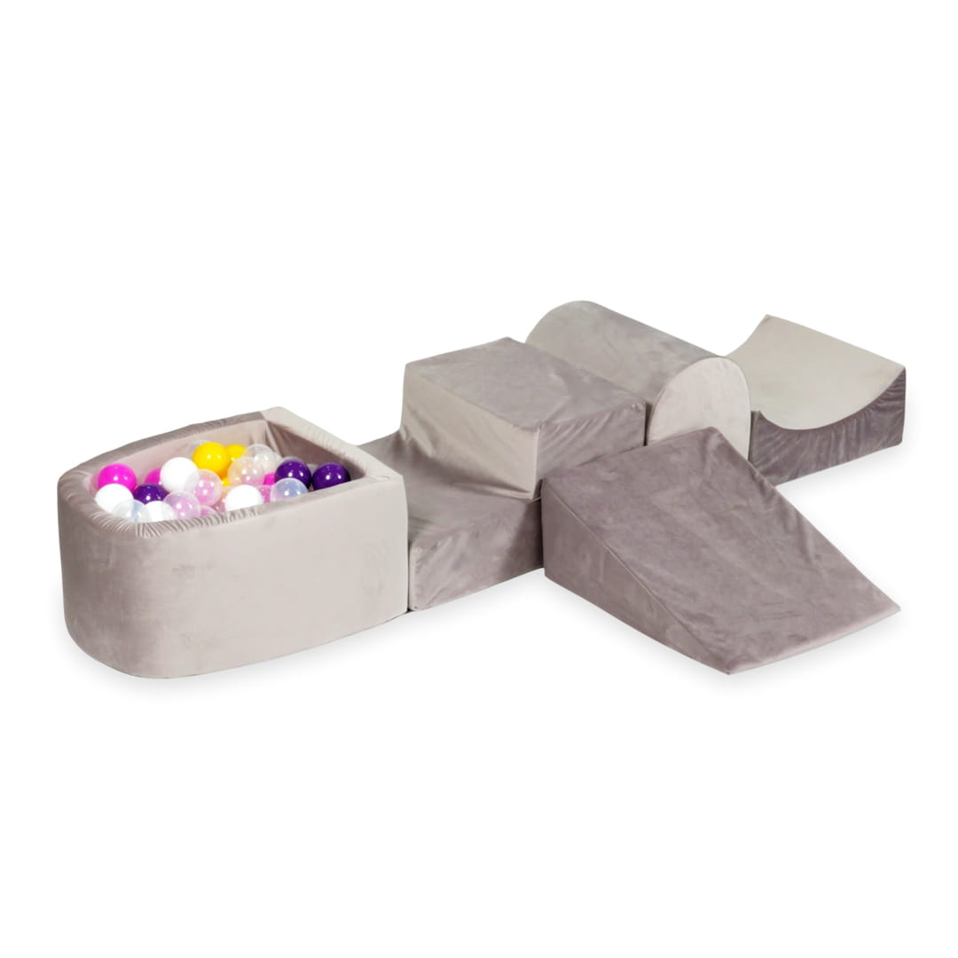 Foam speelset lila met heuvel, ballenbak & 100 paars gele ballen