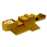 Foam speelset goud - ballenbak & 100 geel roze ballen - 7-delig