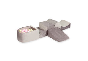 Foam speelset lila met heuvel, ballenbak & 100 beige roze ballen