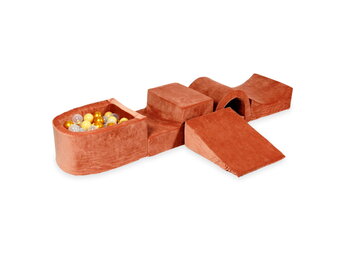 Foam speelset terra met brug, ballenbak & 100 goud gele ballen