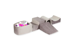 Foam speelset lila met heuvel, ballenbak & 100 wit paarse ballen