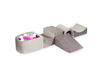 Foam speelset lila met heuvel, ballenbak & 100 wit paarse ballen