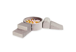 Foam speelset - lila - ballenbak rond & 200 goud roze ballen