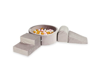 Foam speelset - lila - ballenbak rond & 200 goud roze ballen