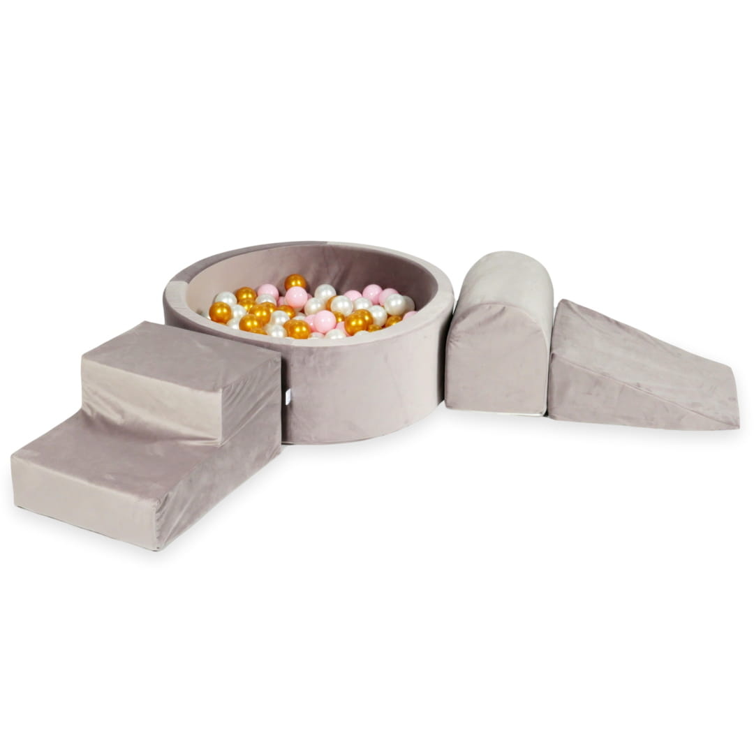 Foam speelset - lila - ballenbak rond & 200 goud roze ballen