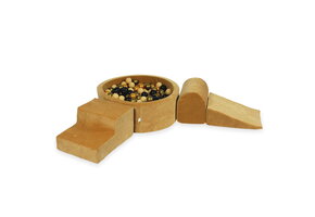 Foam speelset - caramel - ballenbak rond & 200 zwart gouden ballen