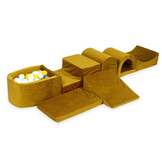 Foam speelset goud - ballenbak & 100 wit gele ballen - 7-delig