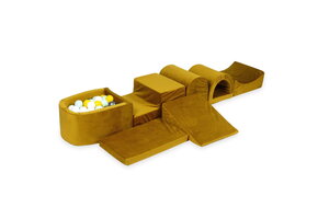 Foam speelset goud - ballenbak & 100 wit gele ballen - 7-delig