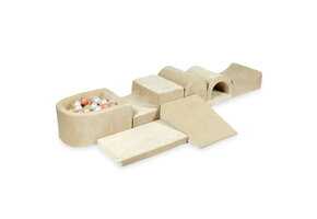 Foam speelset beige - ballenbak & 100 roze beige ballen - 7-delig