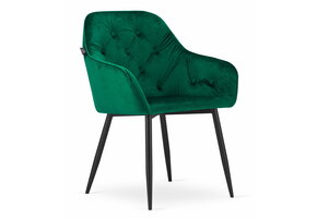 FORIO velvet eetkamerstoel - set van 2 eettafel stoelen - groen